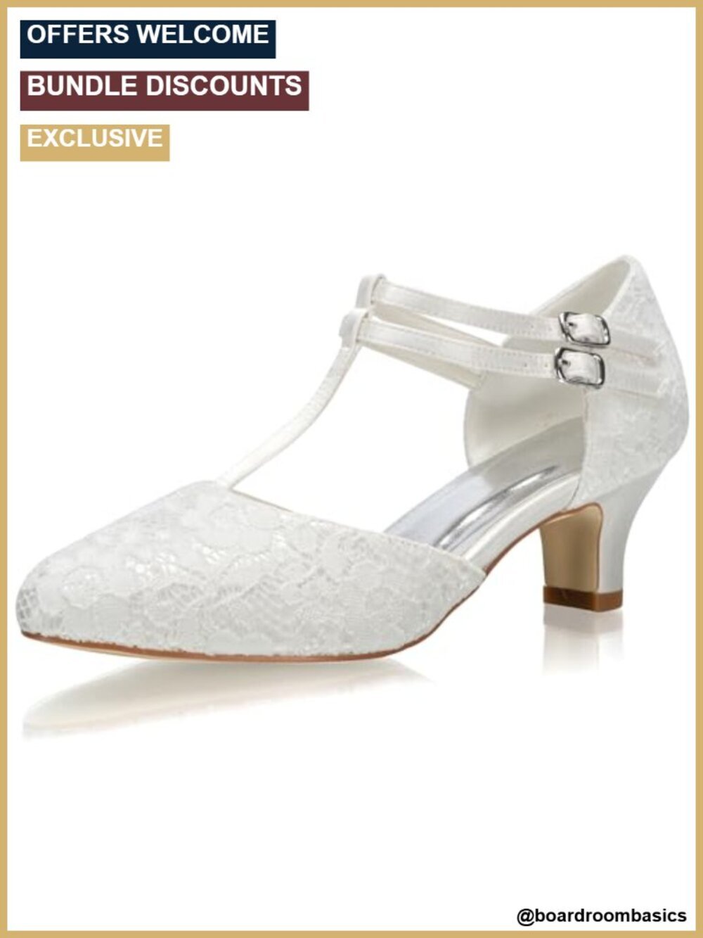 1.9" Low Heel Lace Satin Pumps Wedding Shoes